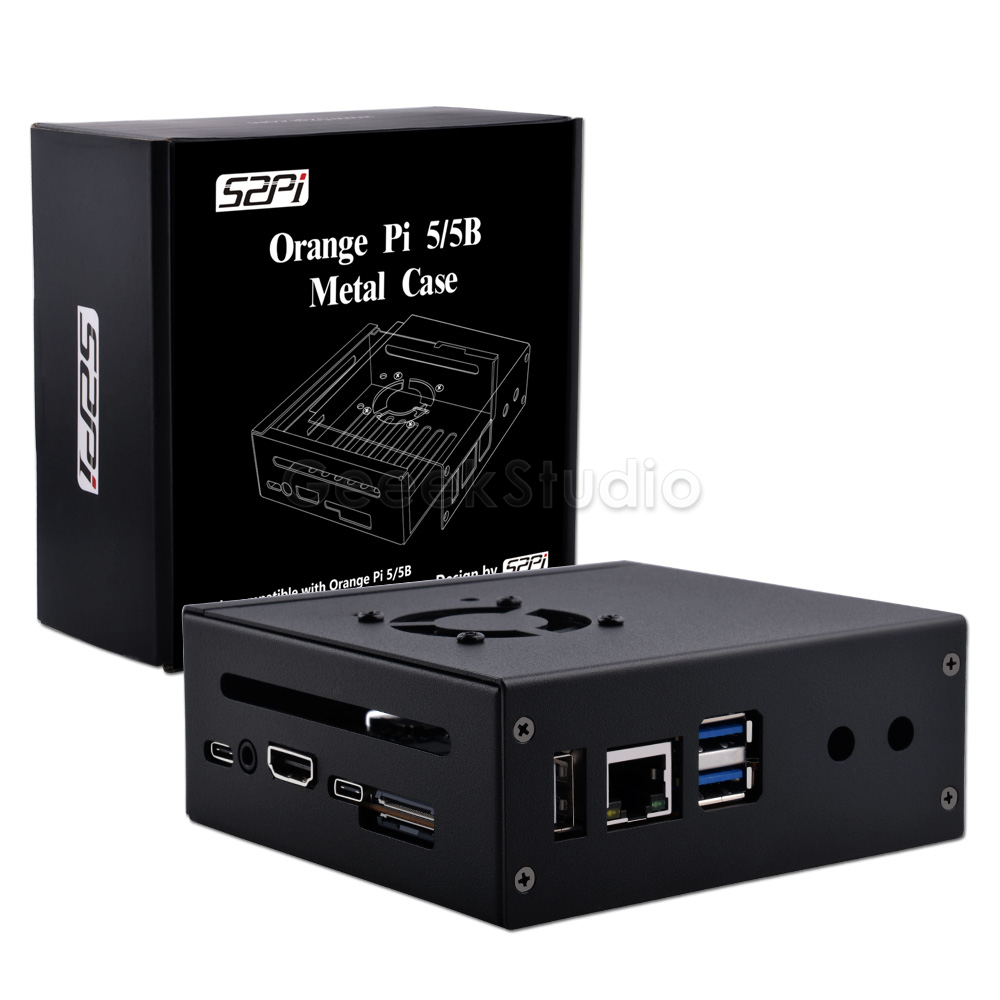 Pi 5 Case - Casing pelindung logam 5/5B oranye Pi