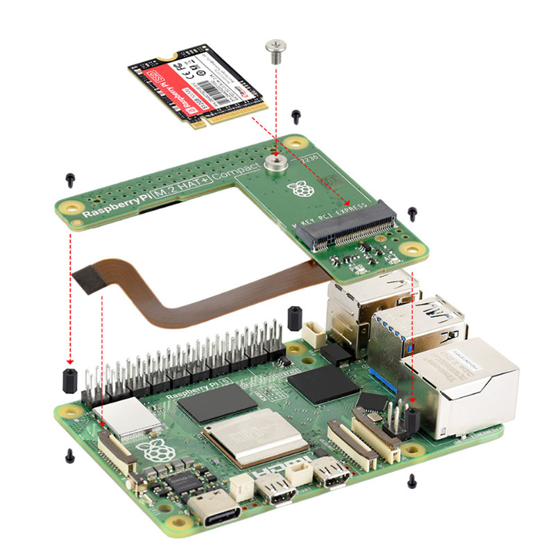 Pi 5 Case - Raspberry Pi 5 M.2 HAT+ Resmi,