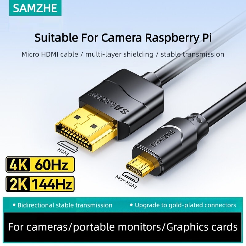 Pi Camera Cable - SAMZHE Kabel Micro HDMI yang Kompatibel