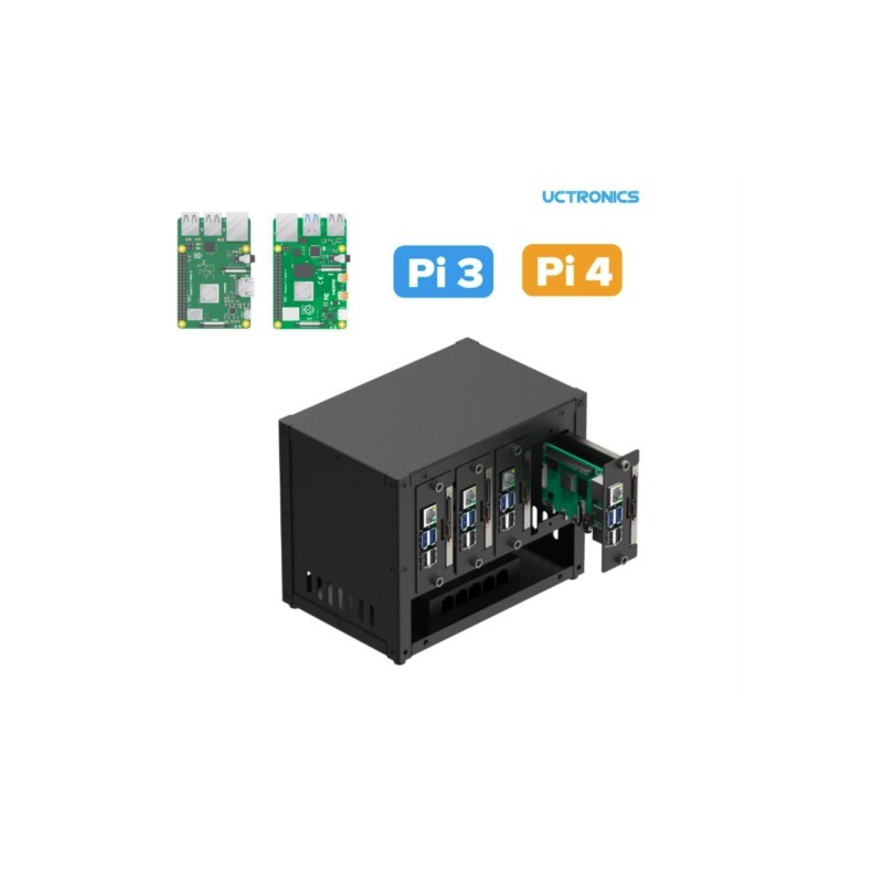 UCTRONICS Raspberry Pi Cluster - Pi 4 Case ulasan dan harga
